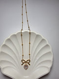 Stone Bow Knot Bead necklace