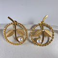 Curved Leaf Pearl Studs
