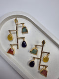 Raw Stone Dangler Earrings