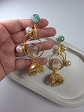 Emerald & Pearl Jhumka Earrings