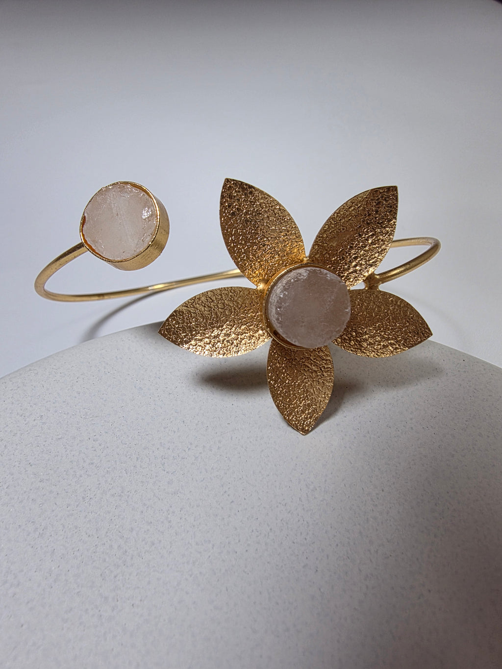 Floral White Stone Bracelet