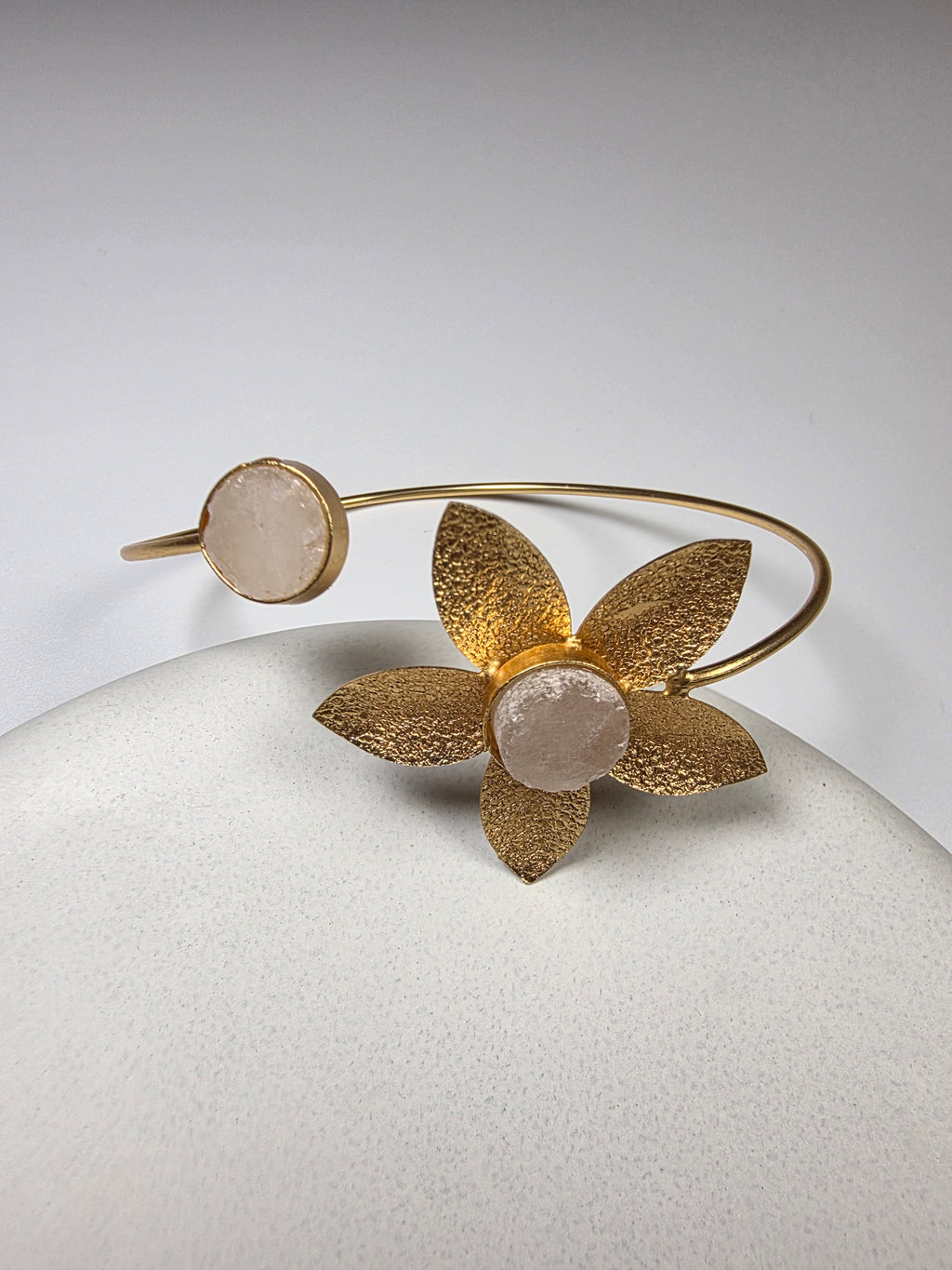 Floral White Stone Bracelet