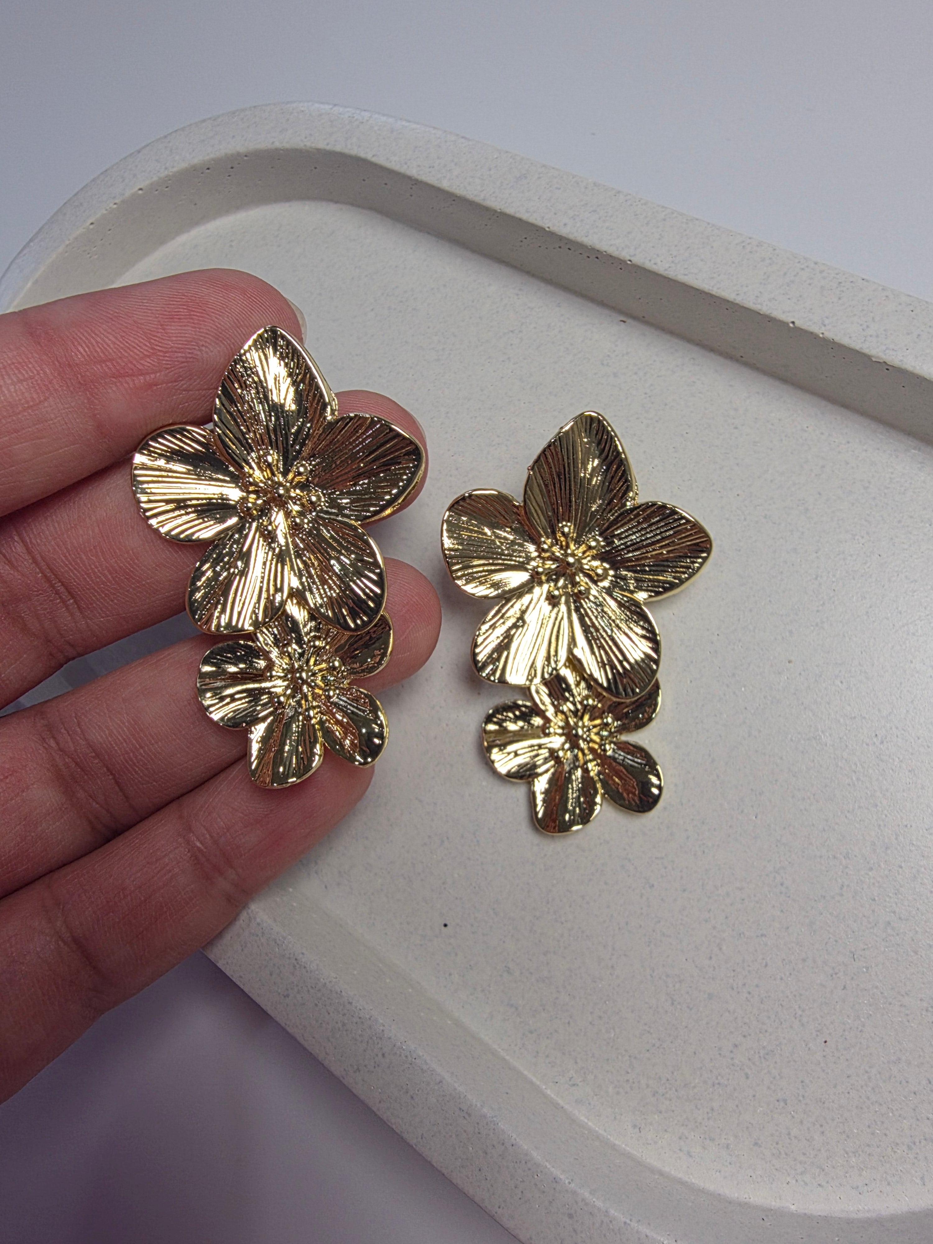 Double Flower Earring