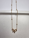 Beads chain bow necklace