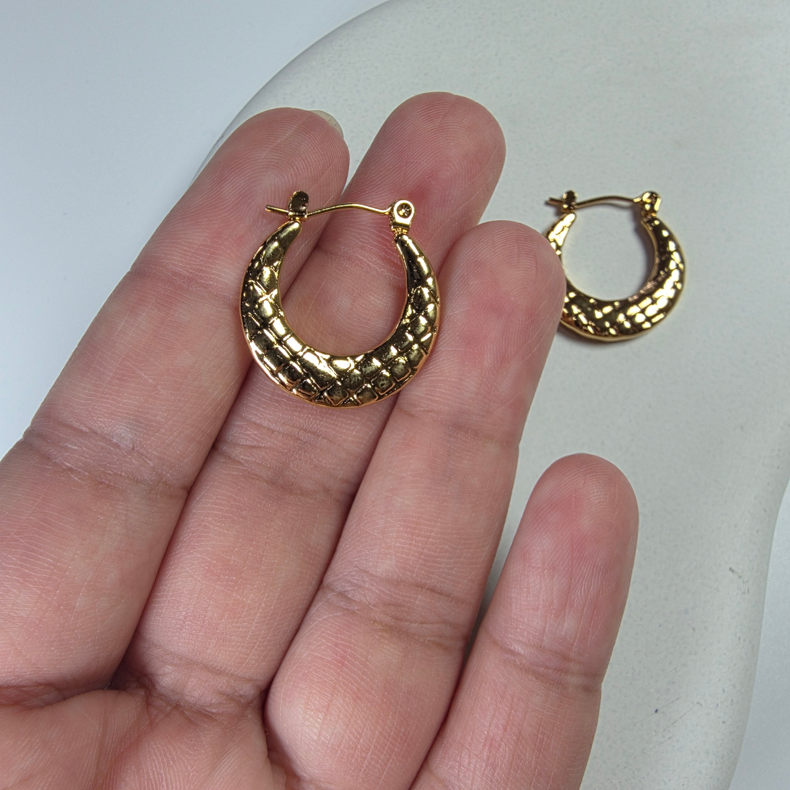 Textured Gold Hoops