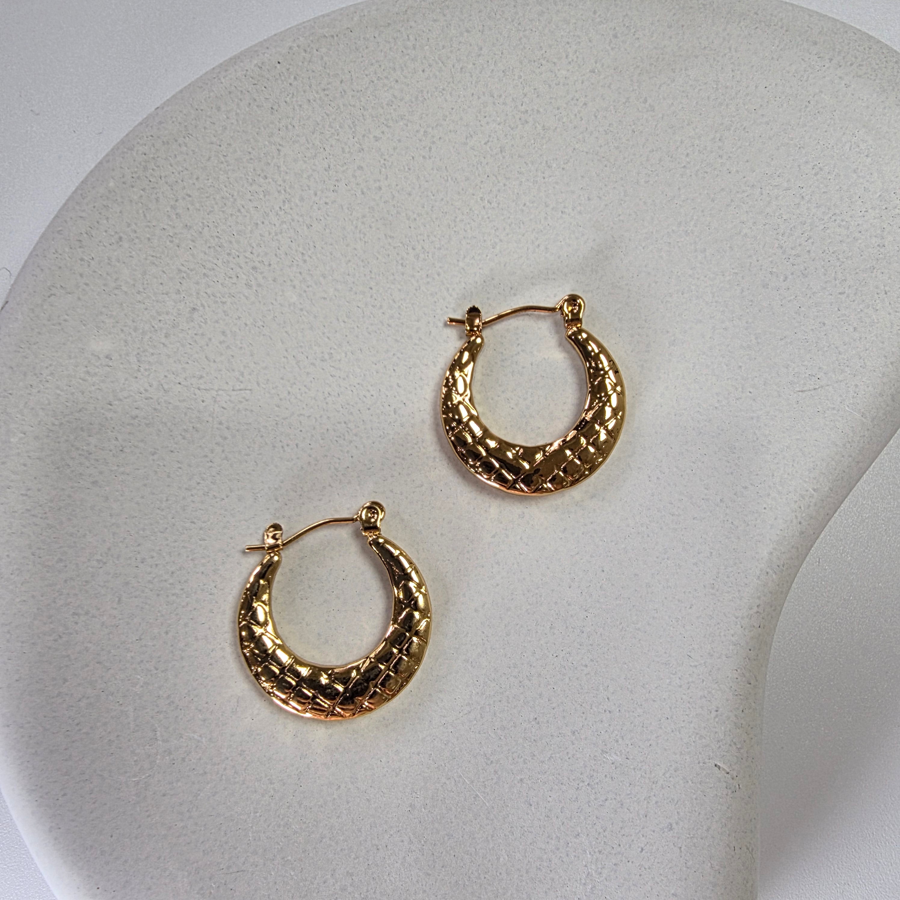 Textured Gold Hoops
