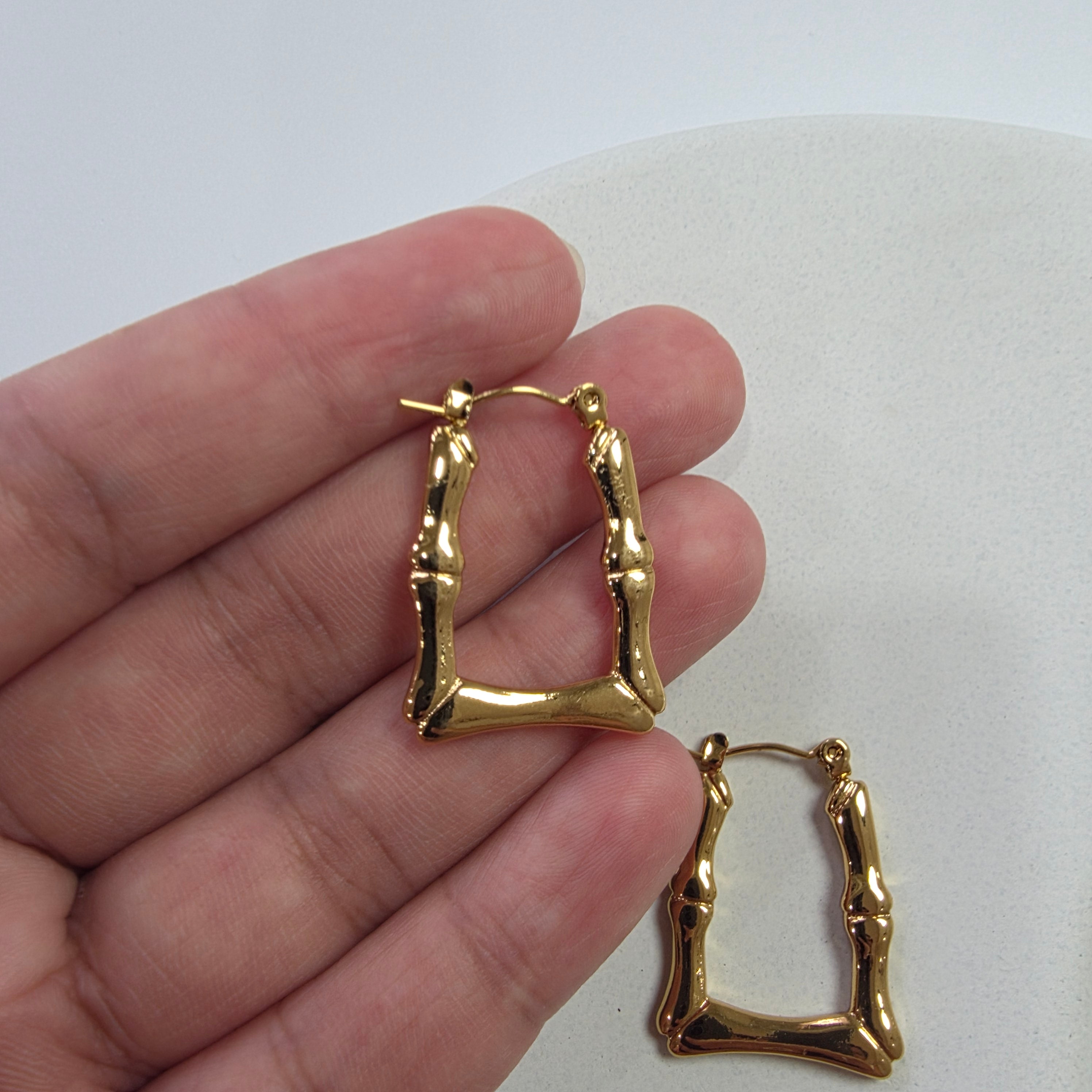 Textured Rectangle Hoops