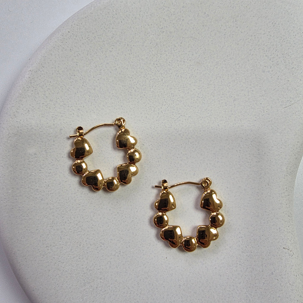 Heart Dot Hoops