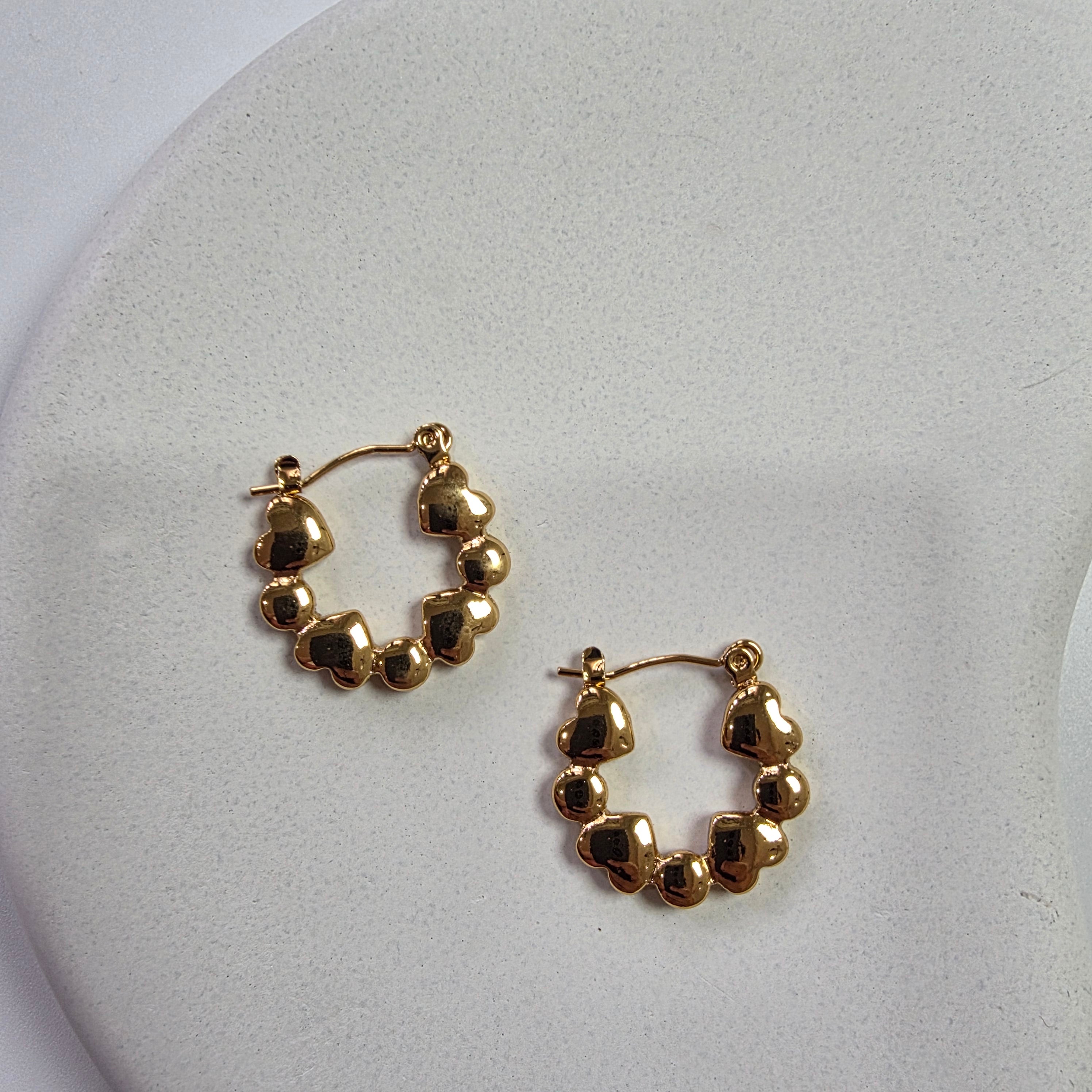 Heart Dot Hoops