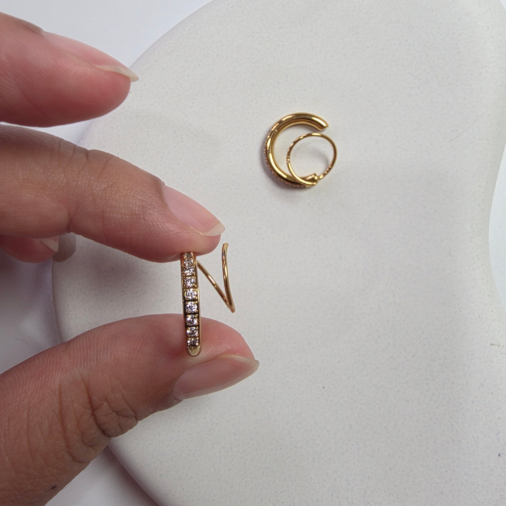 Zirconia double earring