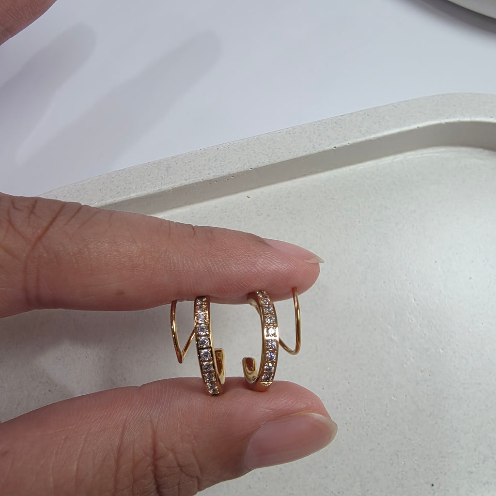 Zirconia double earring