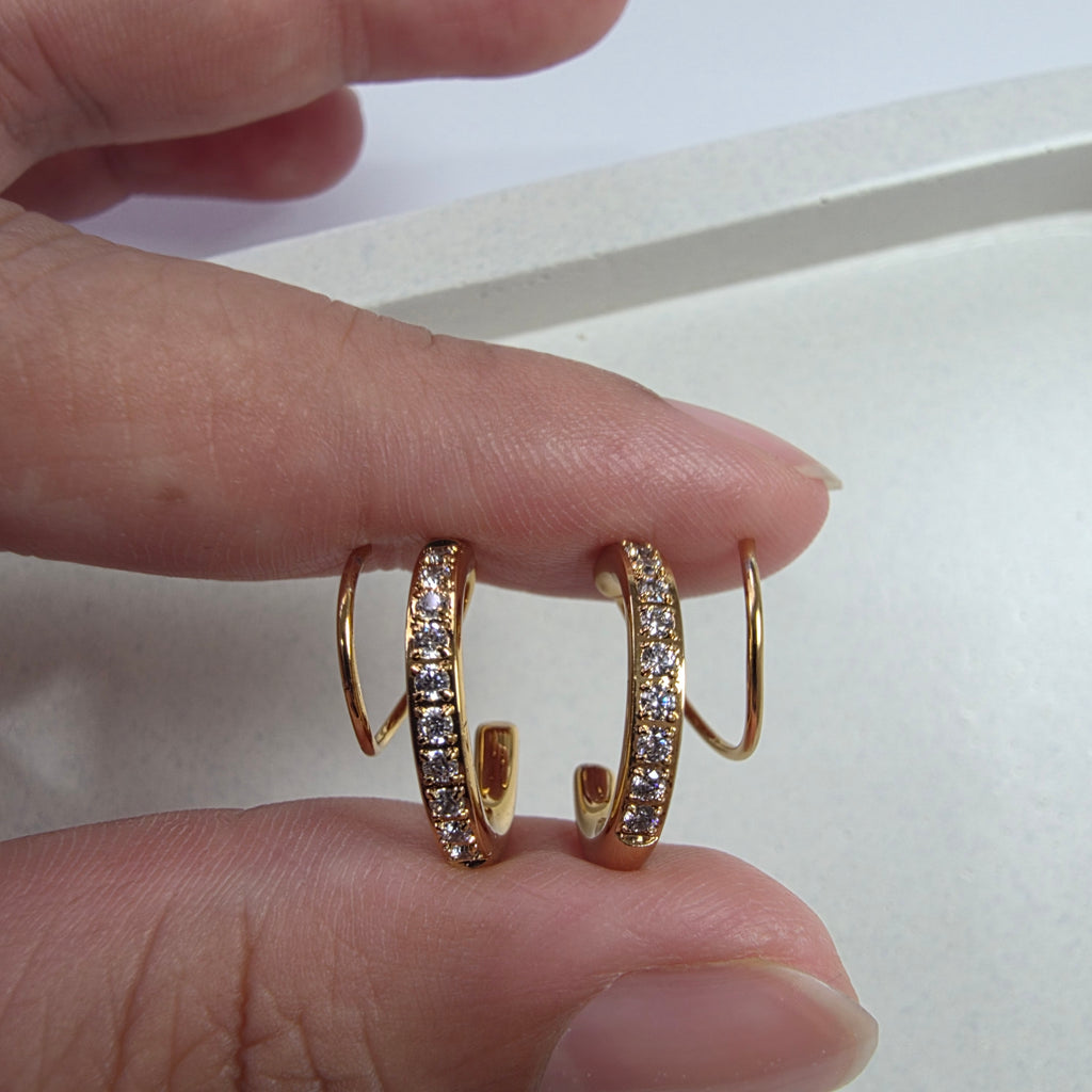 Zirconia double earring