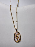 Mop Flower Pendant Necklace