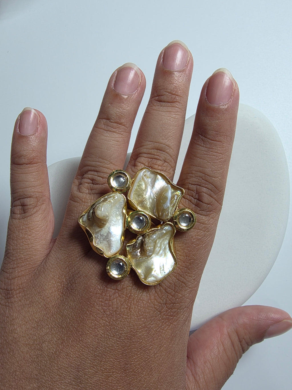 Kundan MOP Ring