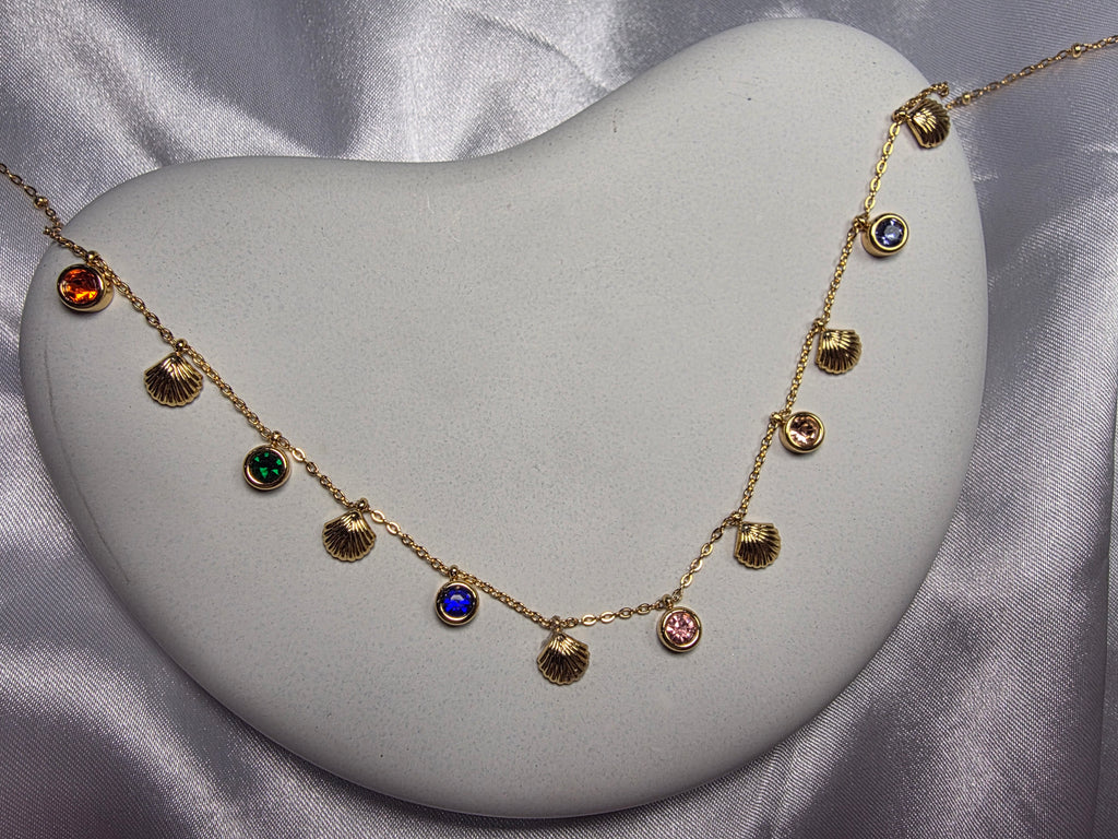 Multi colour shell necklace