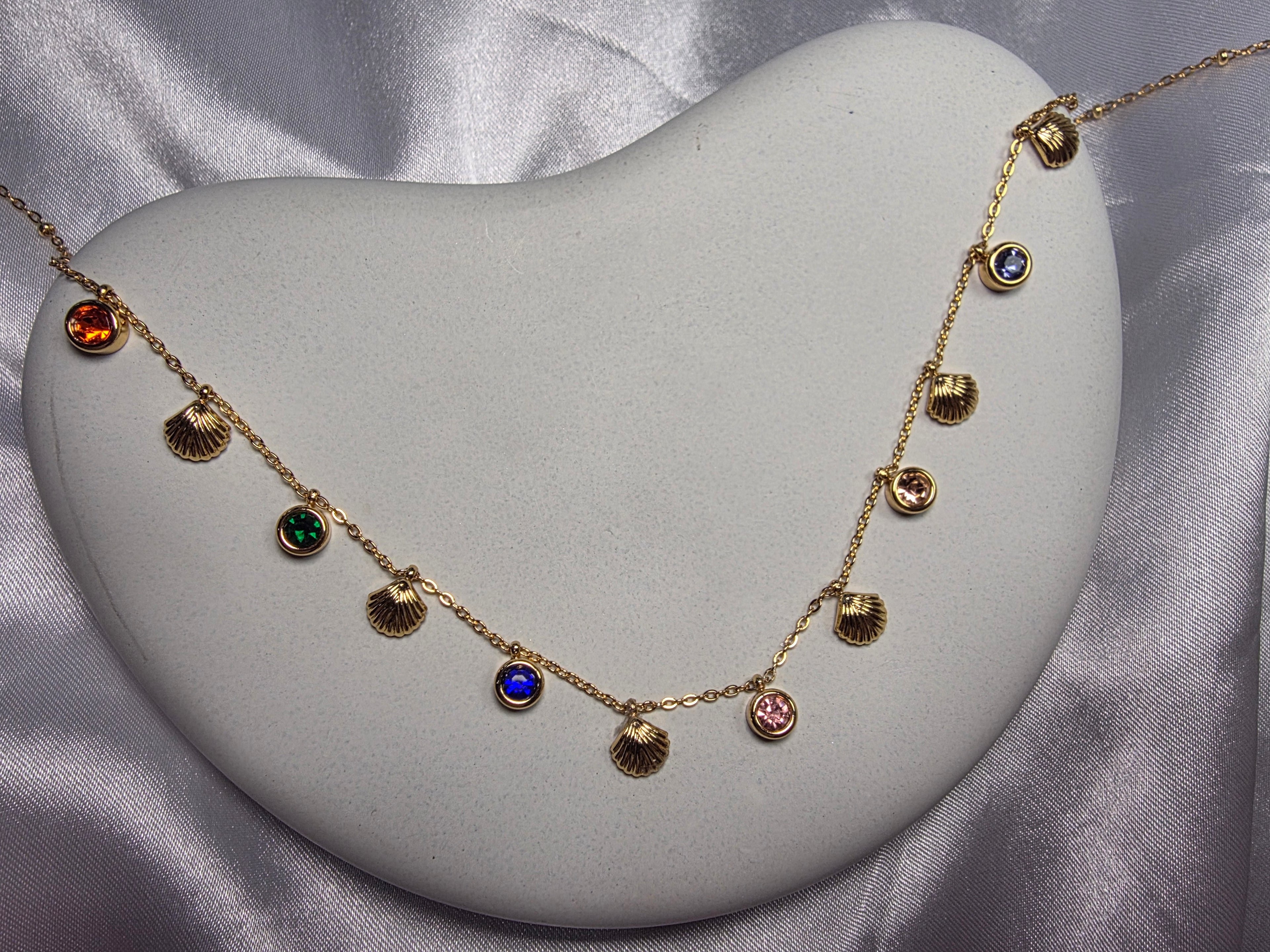 Multi colour shell necklace