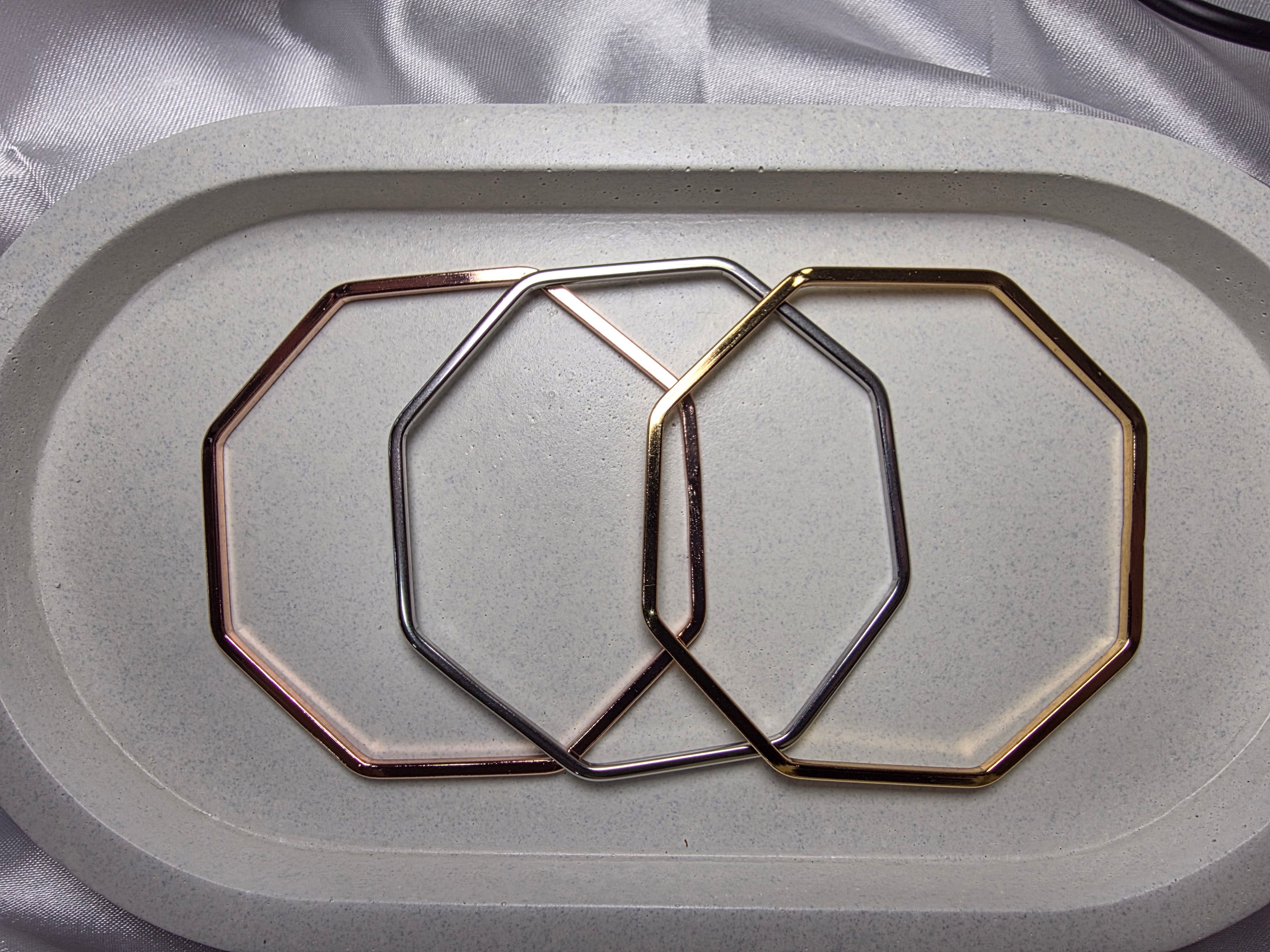 Tri Colour Hezagon bangles Set of 3