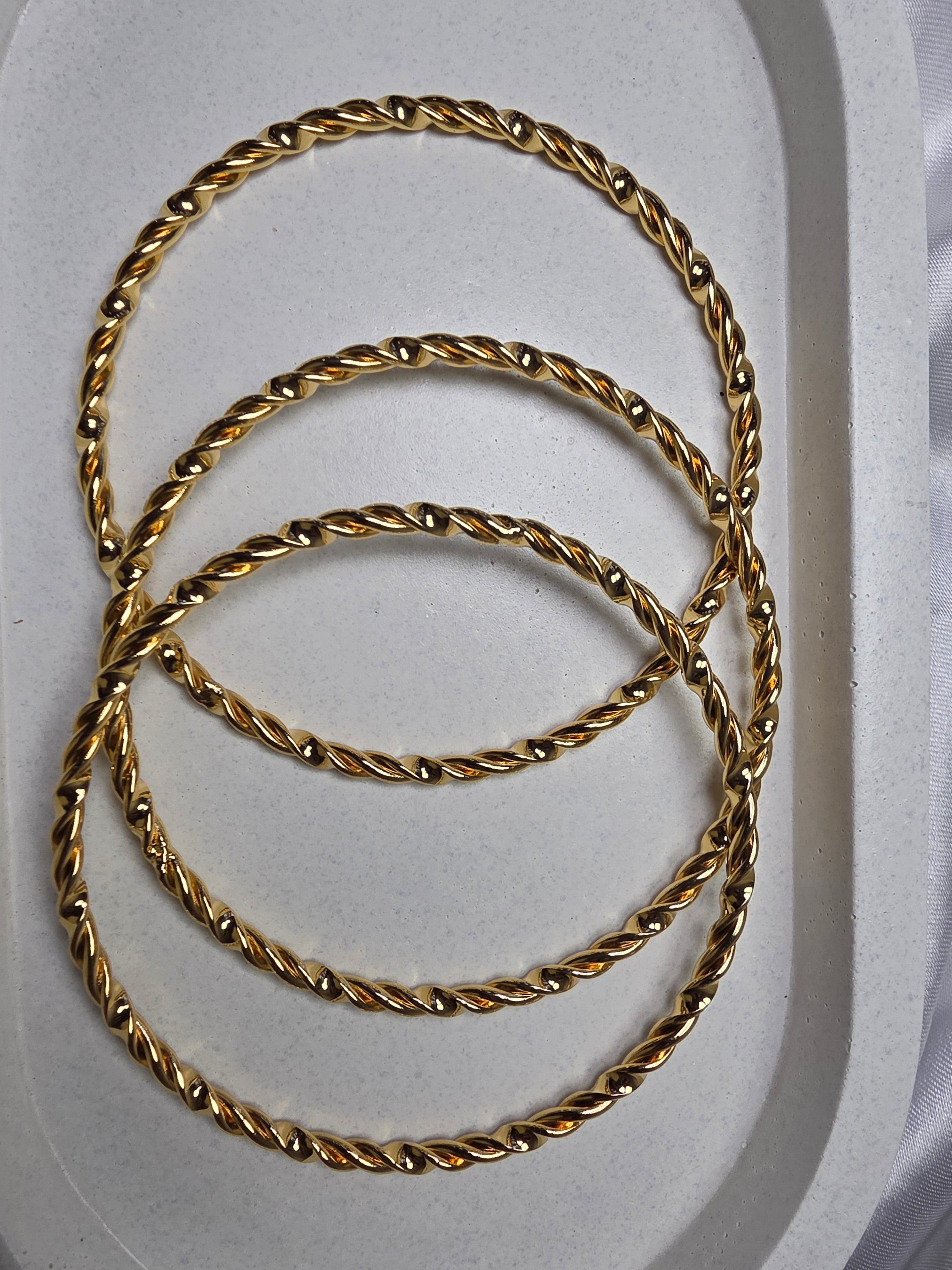 Twisted Bangle set of 3