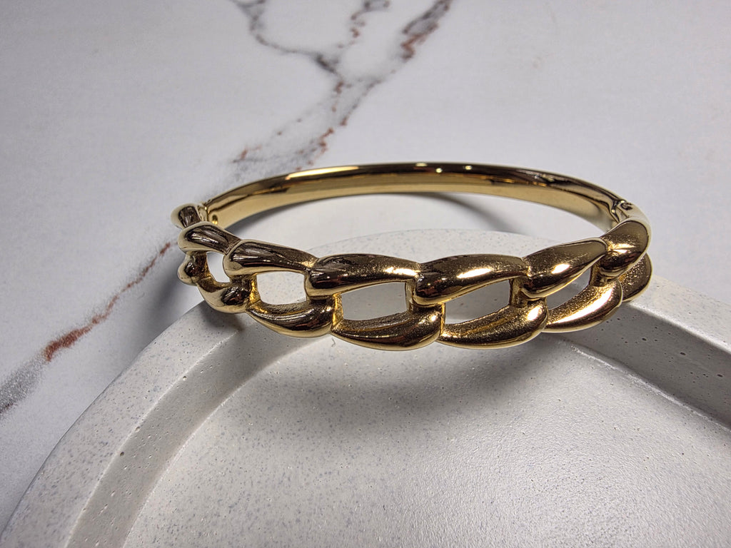Golden Link Cuff Bracelet