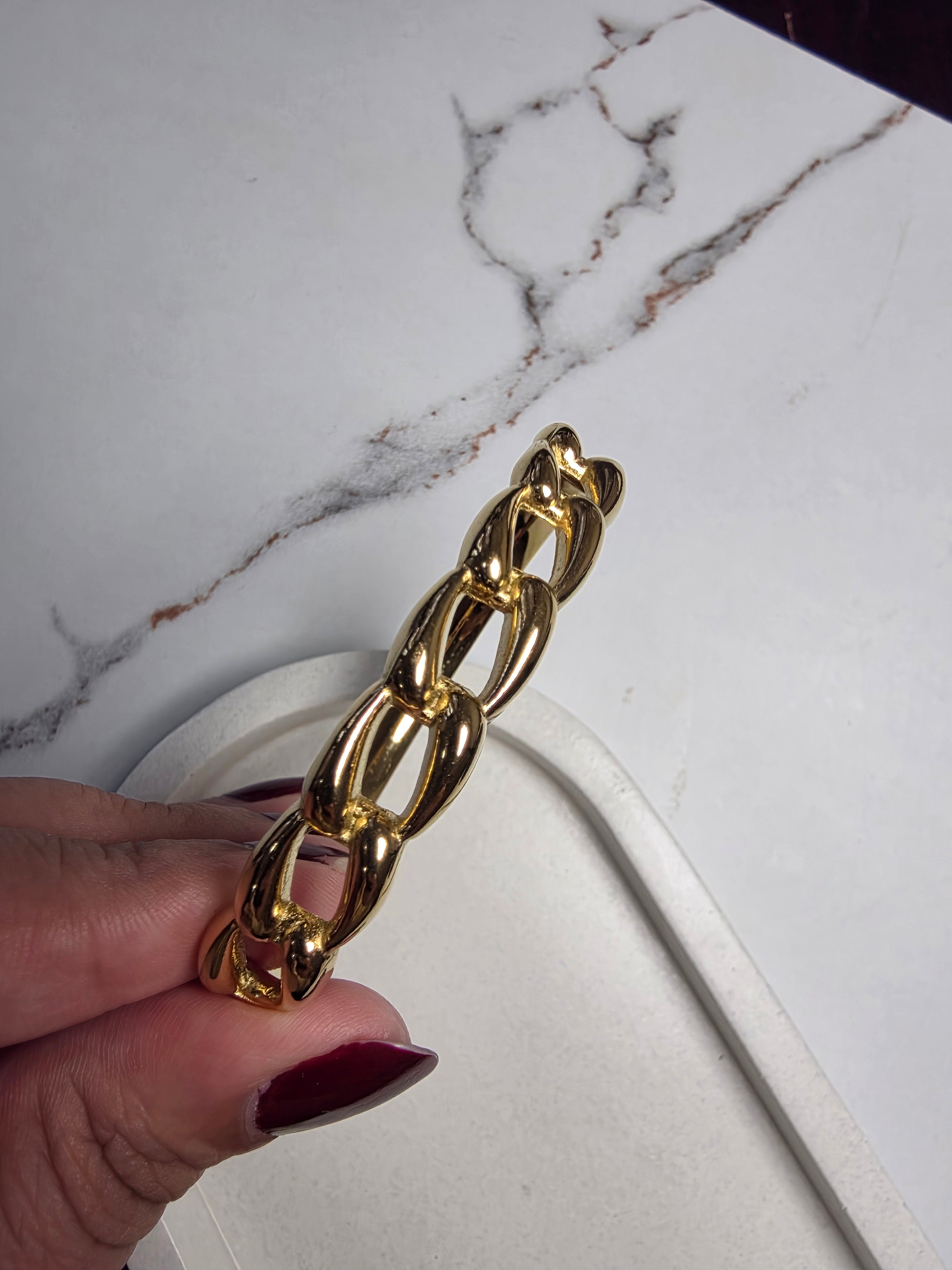 Golden Link Cuff Bracelet