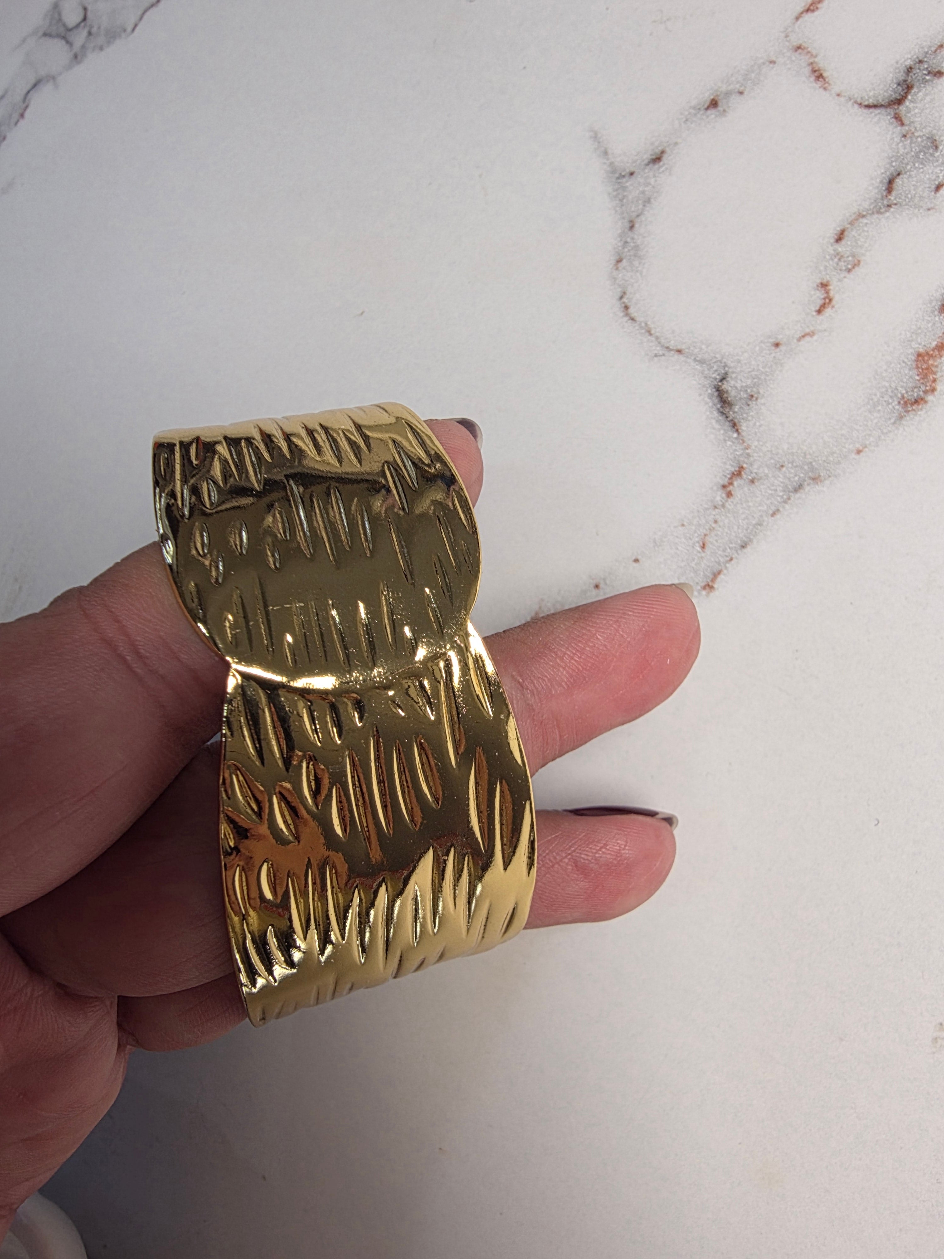 Hammered Overlap Cuff