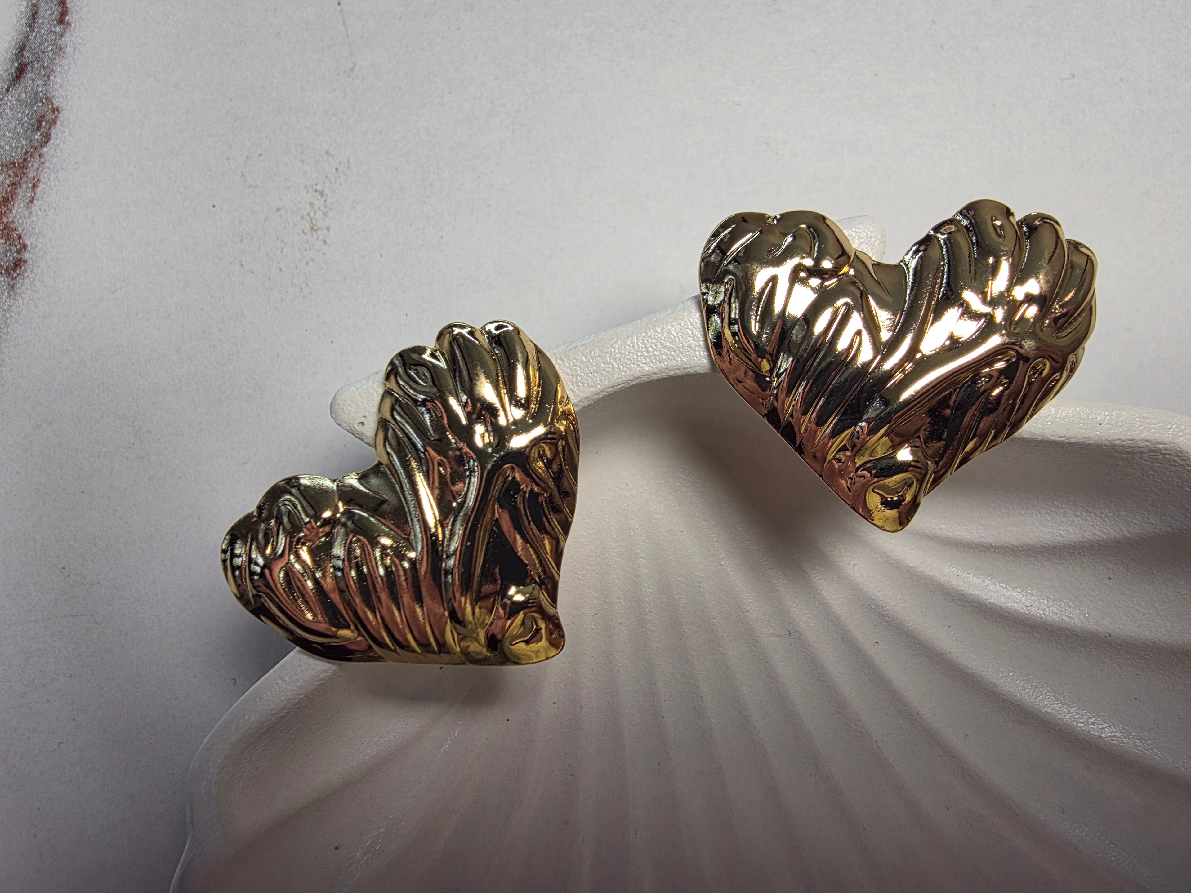 Patterned Heart Stud
