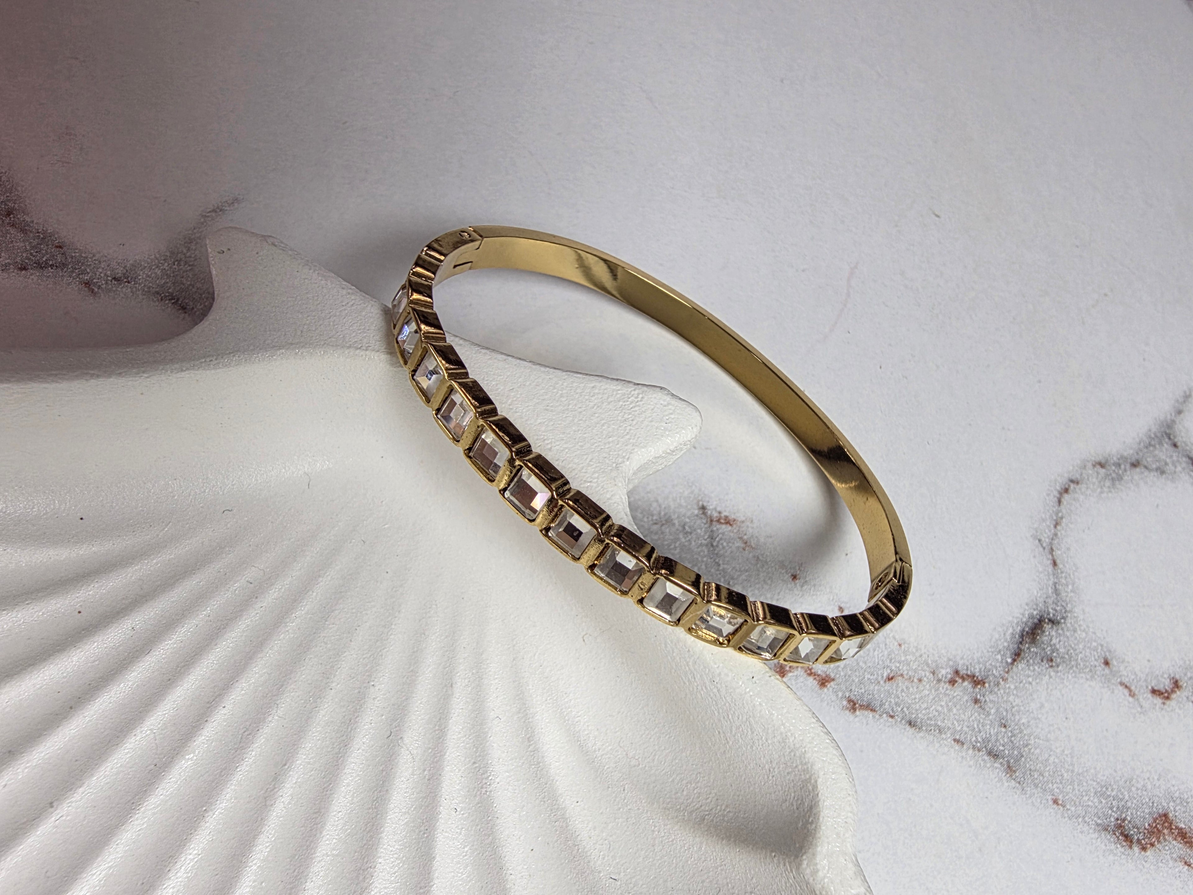 Baguette Stone Bracelet Thin Wrist/ Baby Size