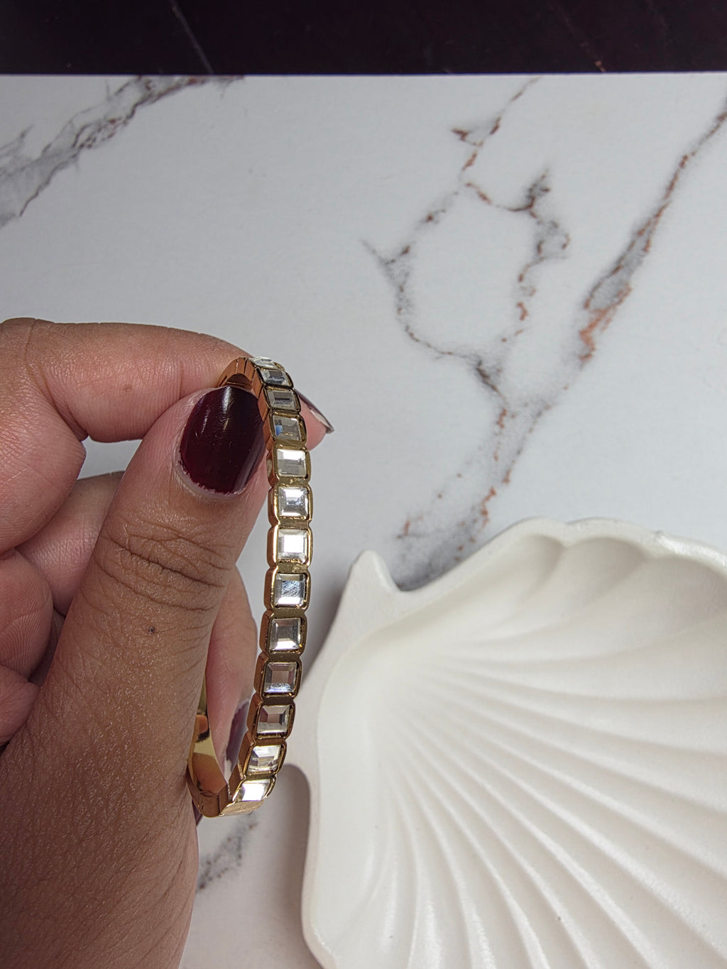 Baguette Stone Bracelet Thin Wrist/ Baby Size