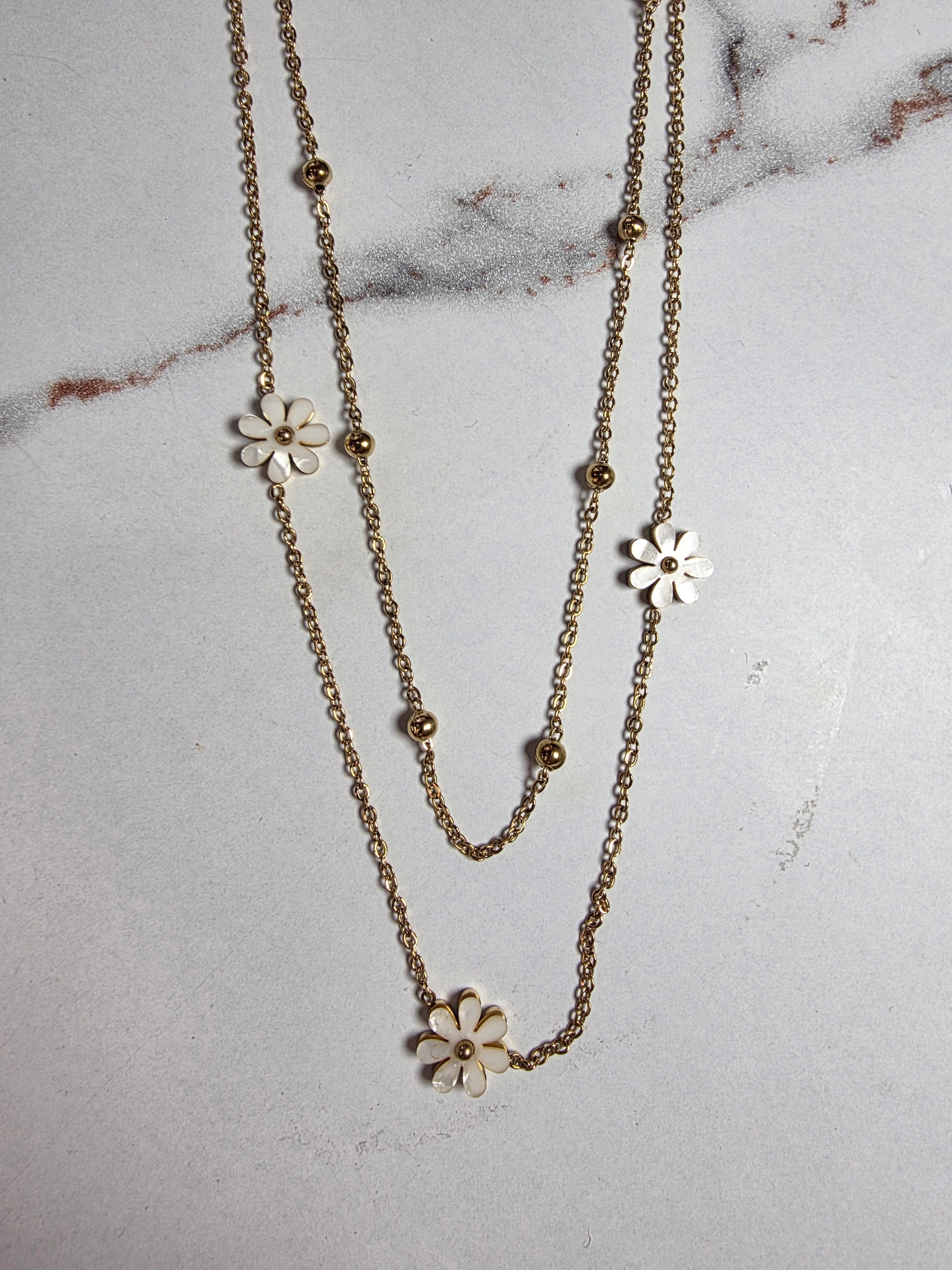 Double Layer Floral Necklace