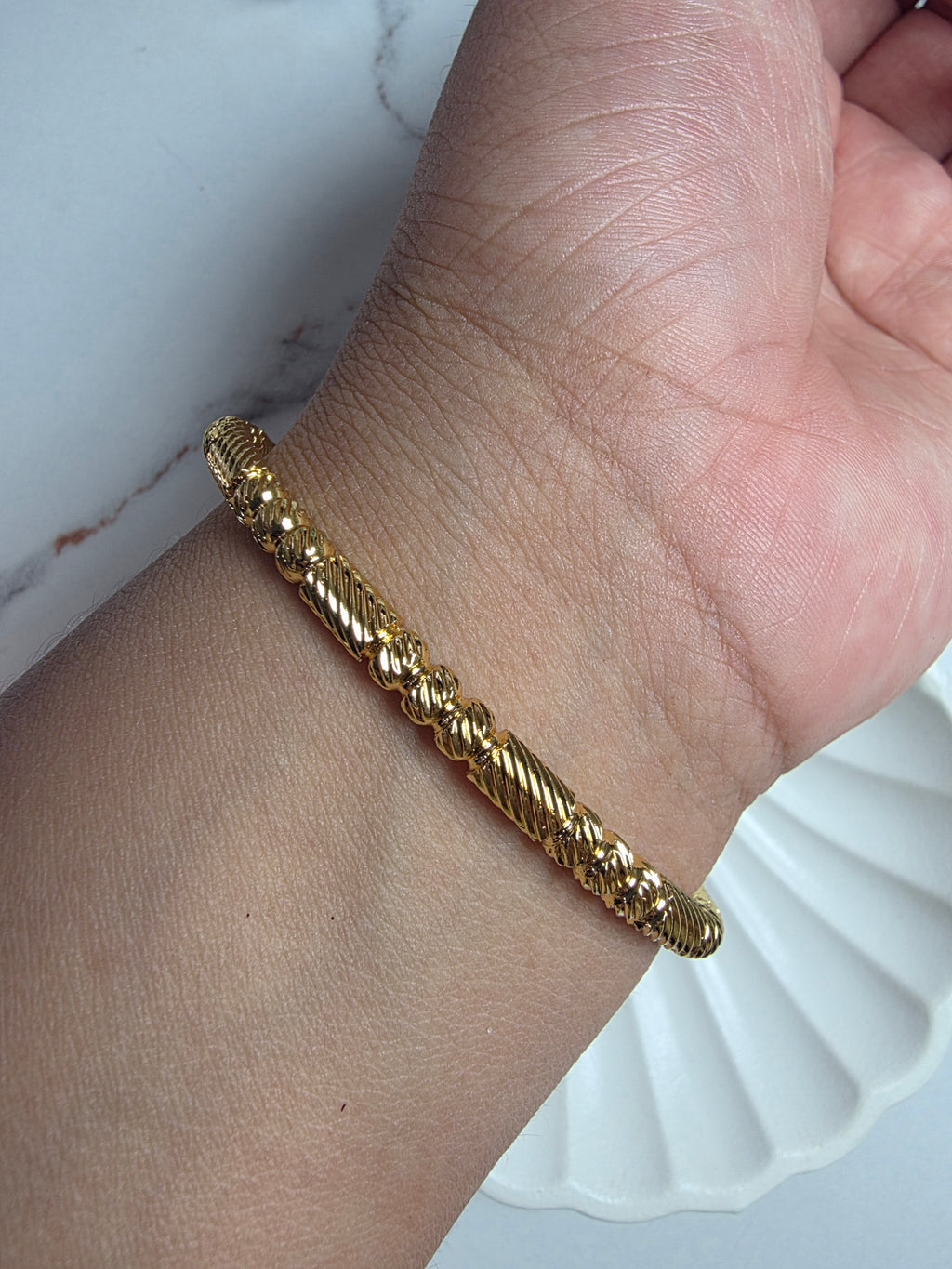 Twisted Rope Gold Cuff