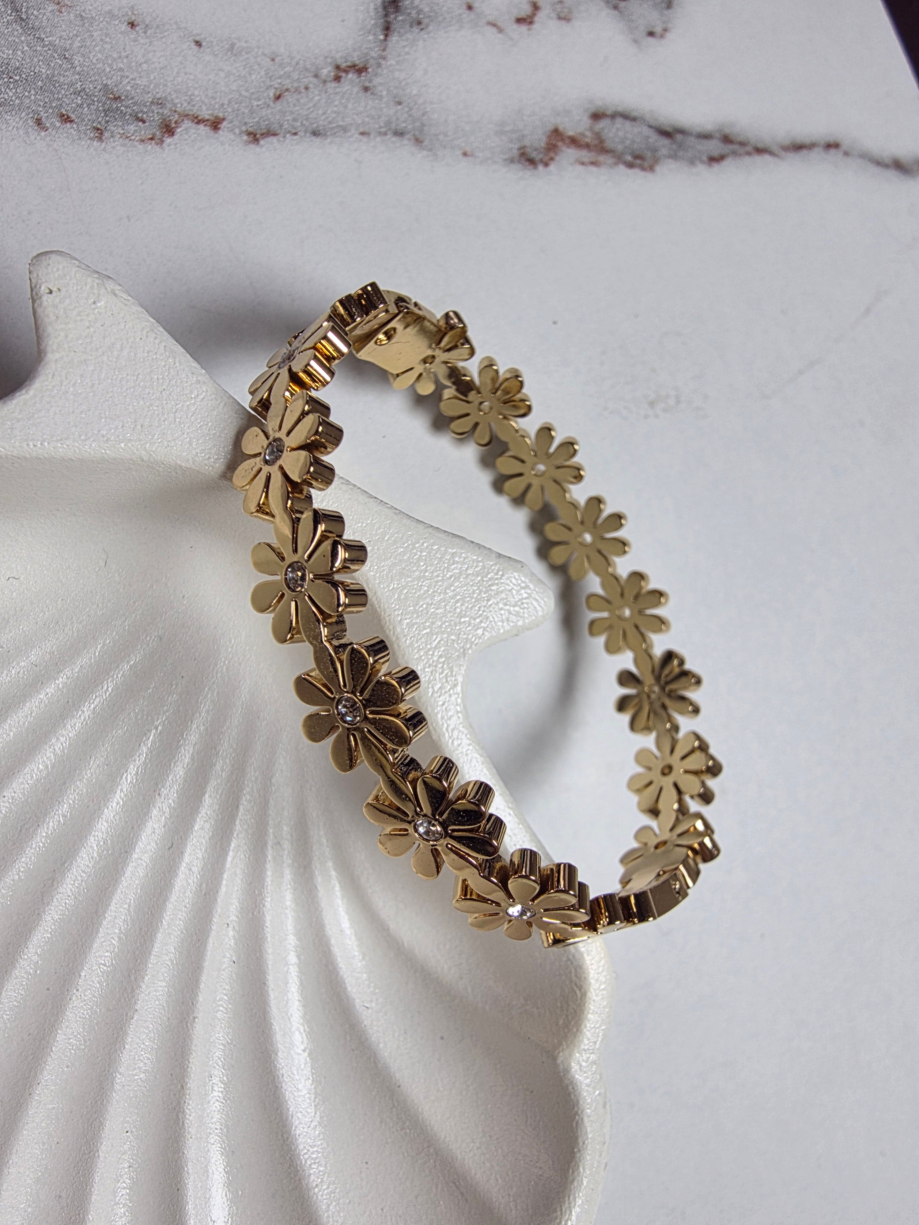 Flower stone Bracelet Thin Wrist/ Baby Size
