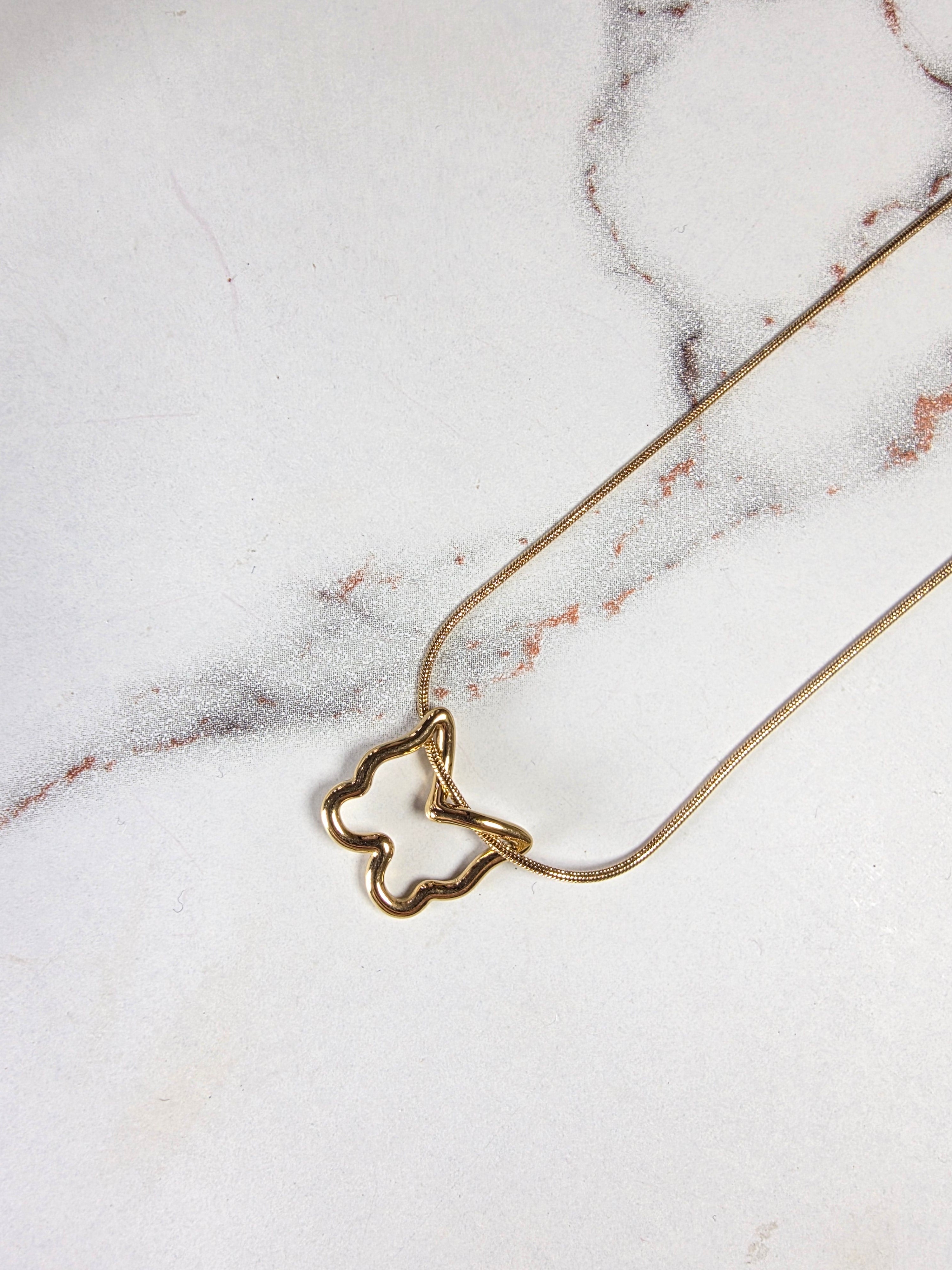 Gold Butterfly Pendant Necklace