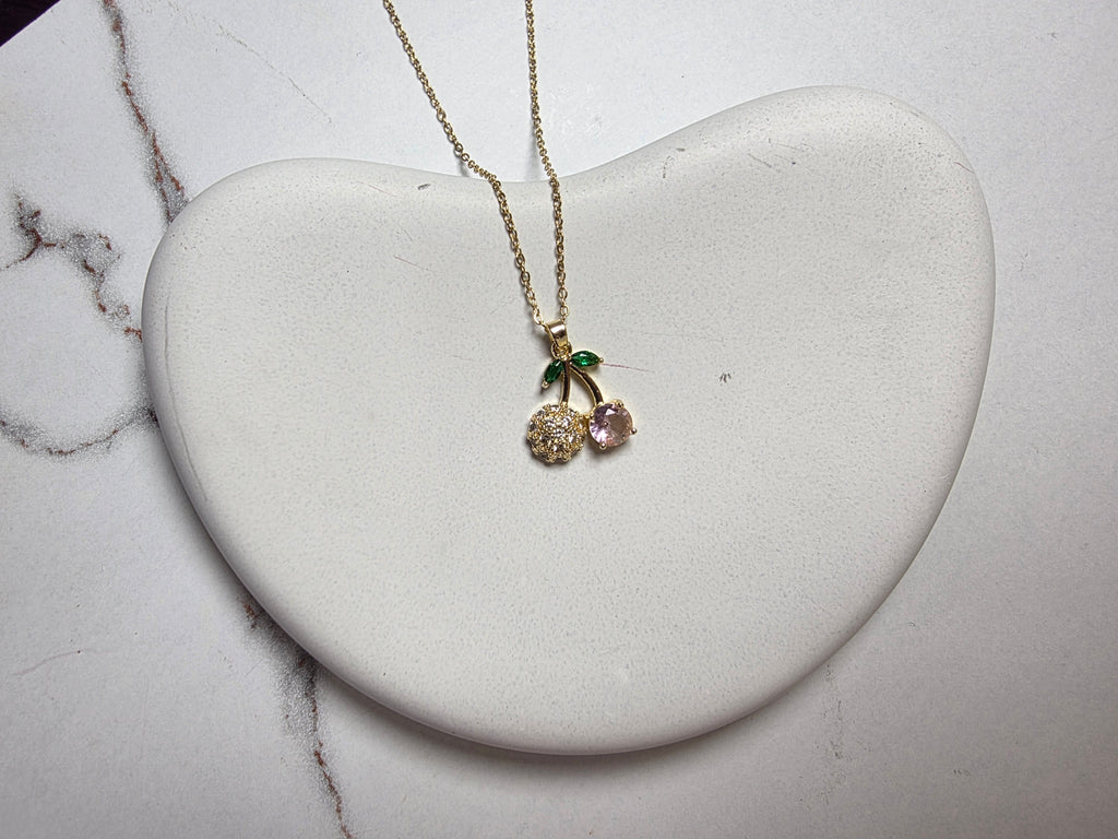 Cherry Stone Pendant Necklace
