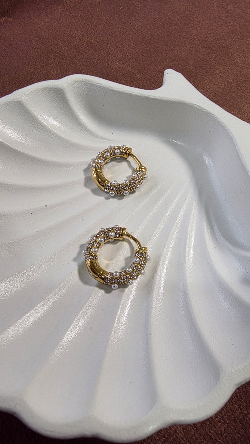 Pearl Cluster Hoops