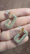 Rectangle Pavé Hoops