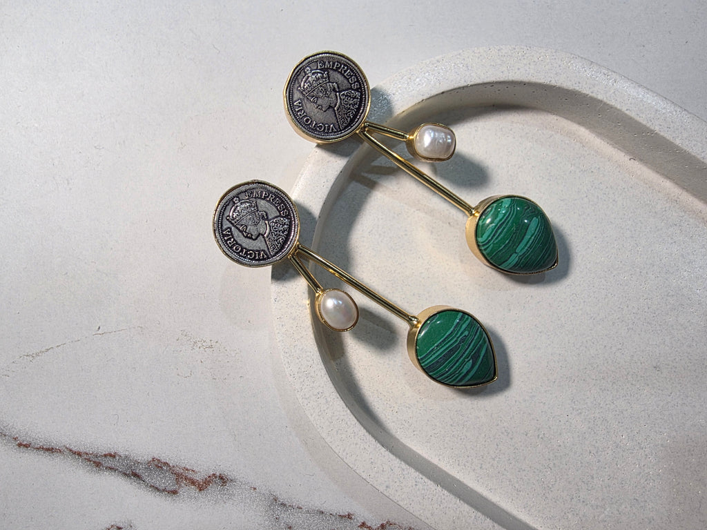 Empress Malachite Earrings