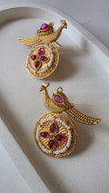 Mor Kusum Earrings - Red