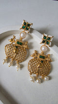 Mayura Jaal Earrings - Green