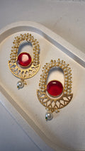Ratna Jaal Earrings - Red