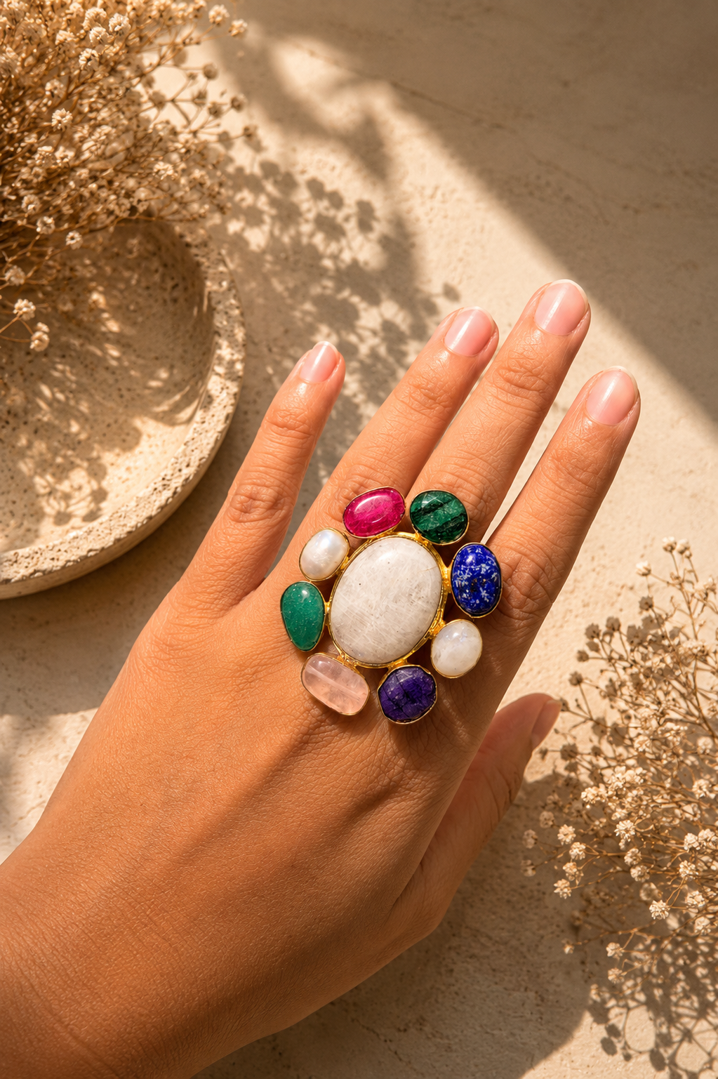 Satrangi Ring – Moonstone