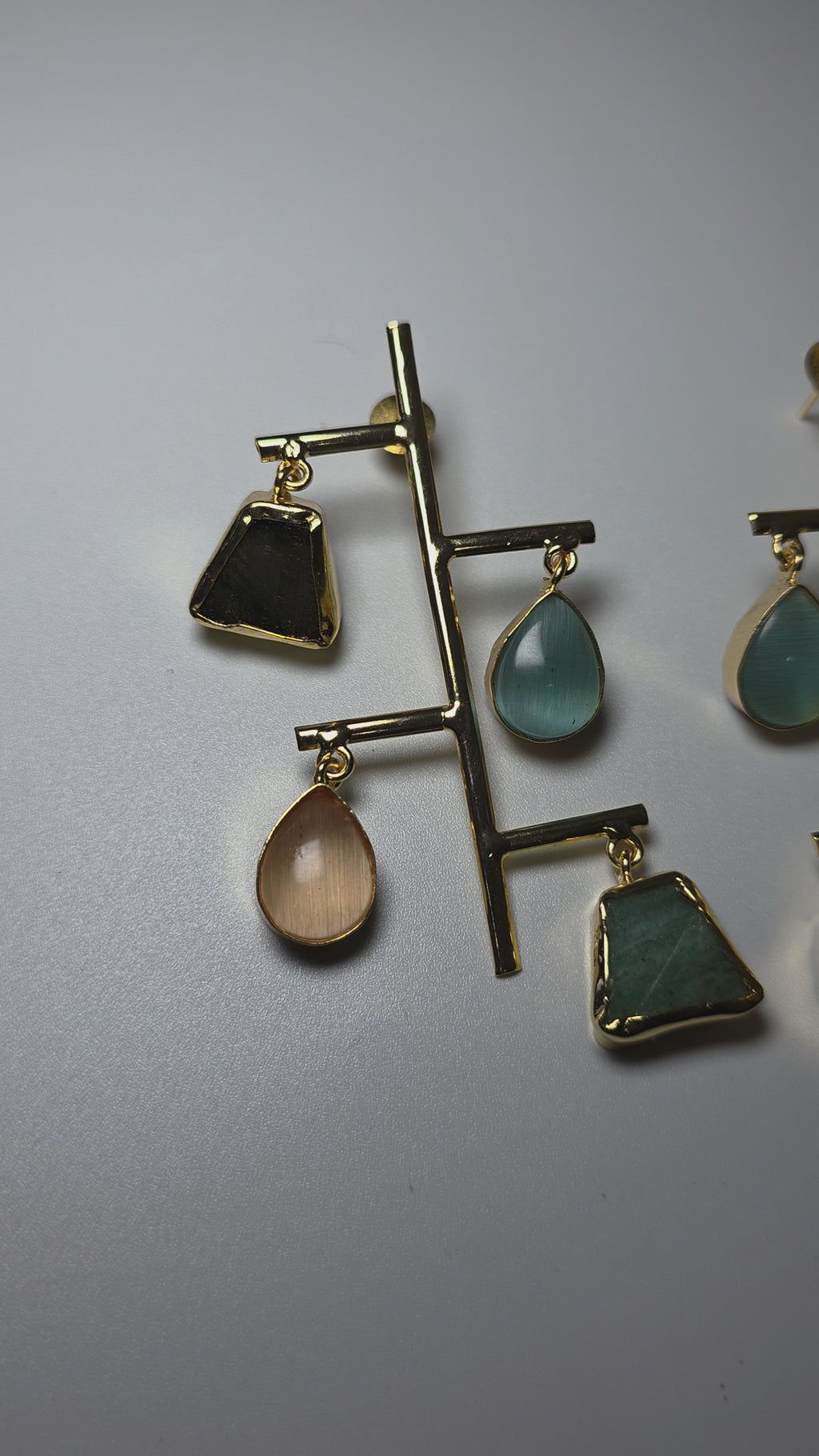 Raw Stone Dangler Earrings