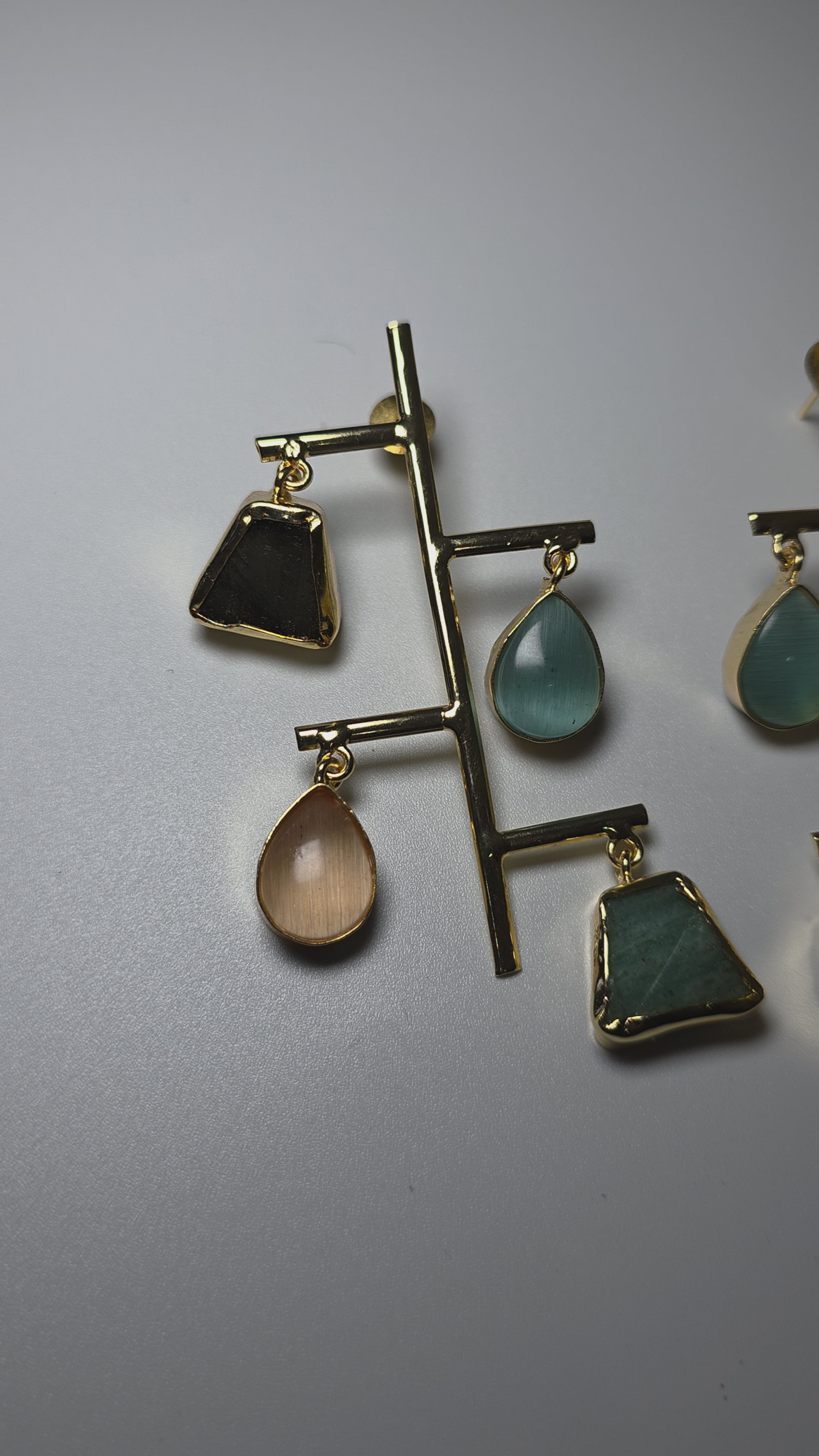 Raw Stone Dangler Earrings