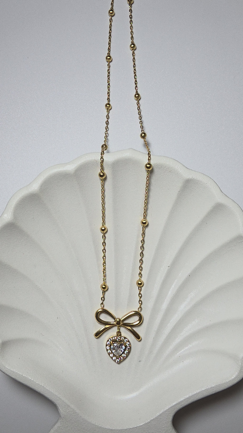 Stone Bow Knot Bead necklace