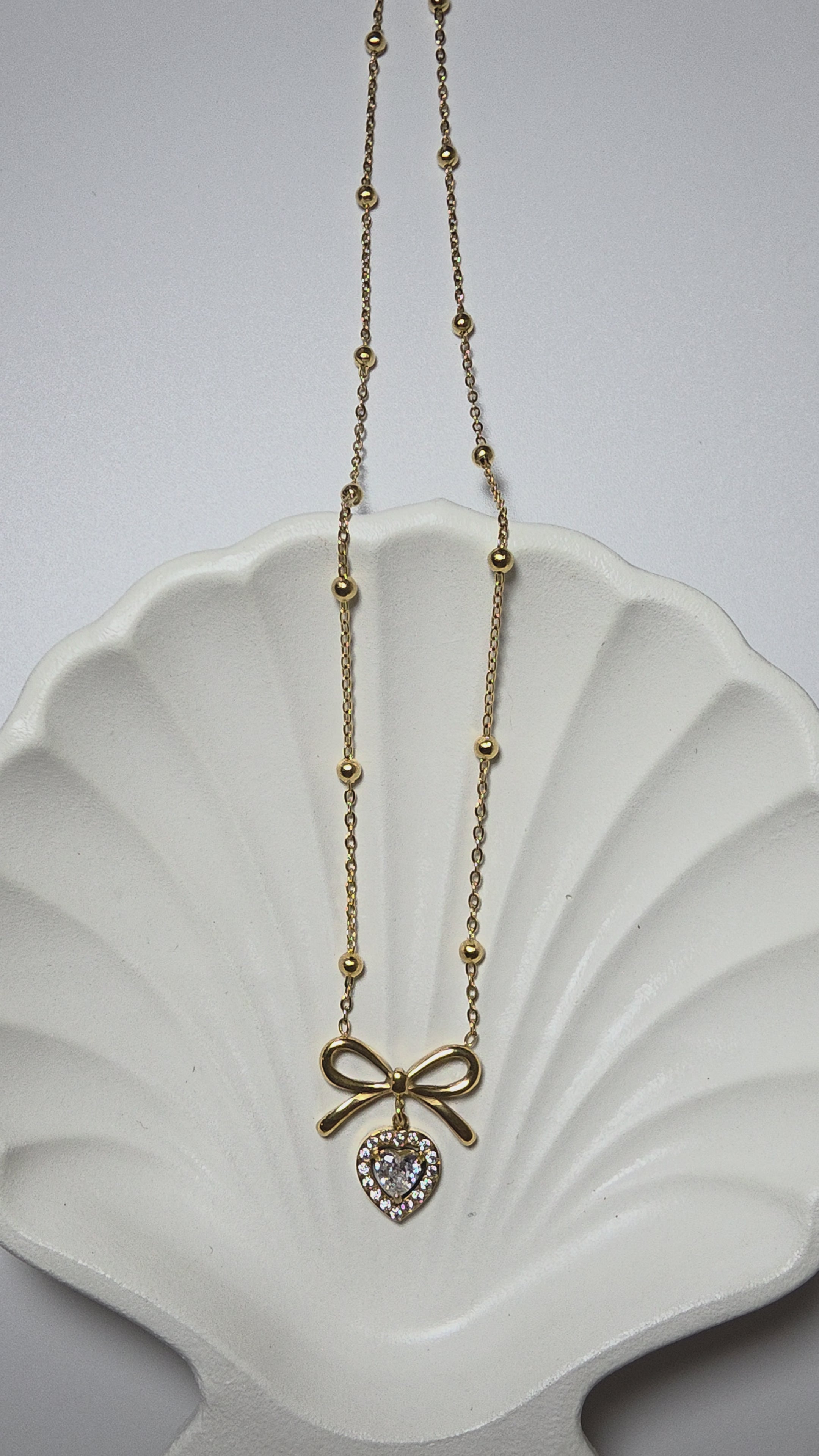 Stone Bow Knot Bead necklace