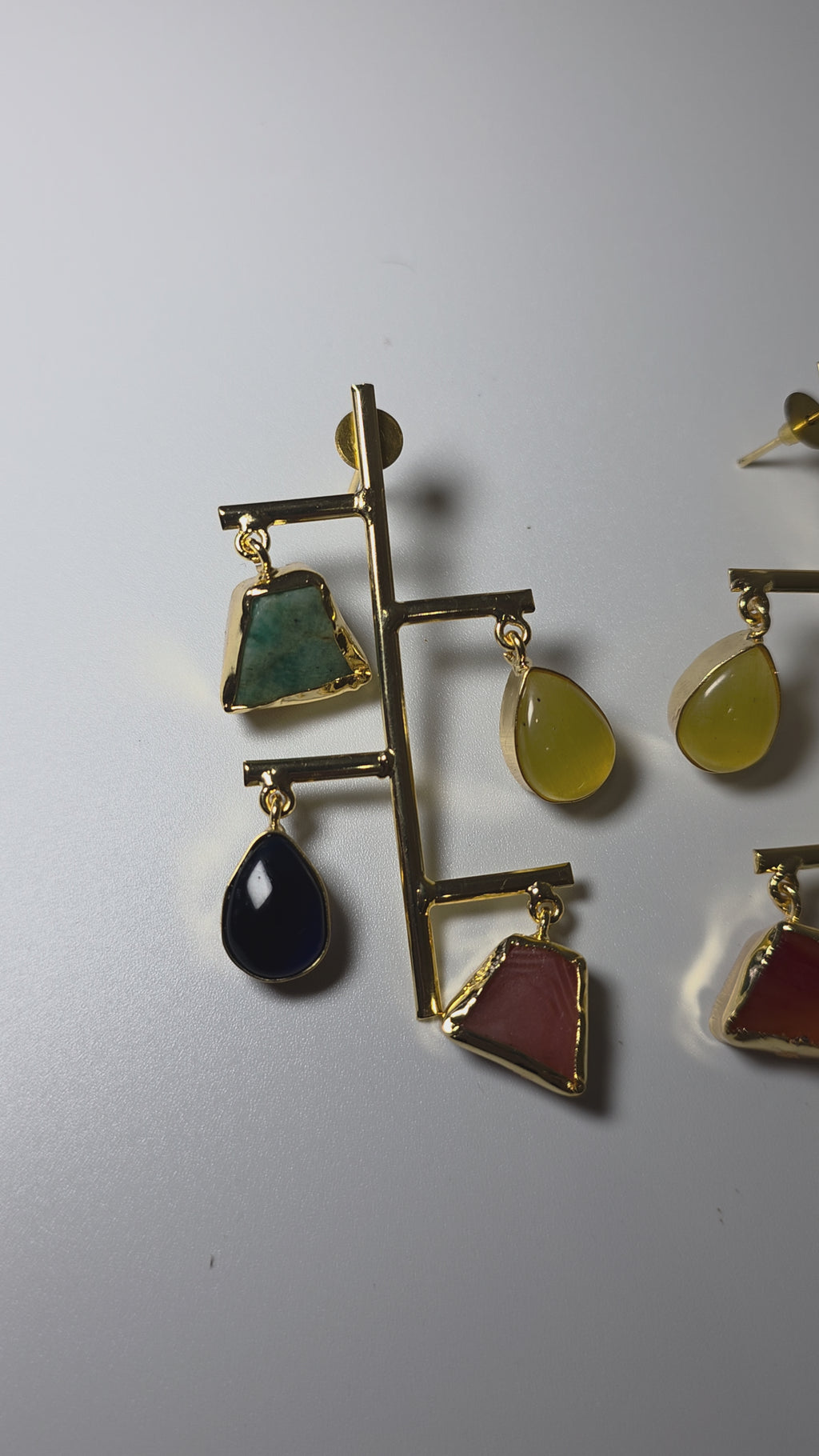 Raw Stone Dangler Earrings